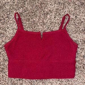 red Hollister knit top